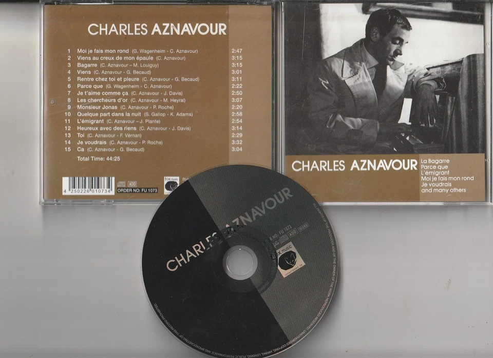 " CHARLES AZNAVOUR - CHARLES AZNAVOUR " 15 SONGS (L'EMIGRANT) CD  FU 1073 - Bild 1 von 1
