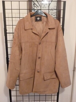 Alta Moda Italy Men's Brown Suede Winter Coat Button Front L? - Image 1 of 4
