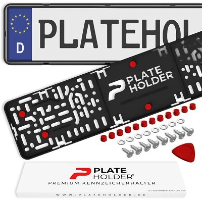 PLATEHOLDER® V2 - rahmenlose universal Kennzeichenhalter Nummernschildhalter - Bild 1 von 4