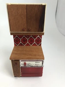 Lundby Vintage 1970’s Dollhouse Red Kitchen Dishwasher & Cabinet Combo - Picture 1 of 12