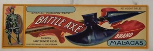 Label Battle Axe Grapes Fairview California - Picture 1 of 1