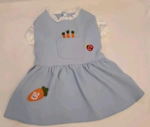 Dog Dress Cute Carrot Pocket Blue Lace Princess Puppy Dress Skirt Fall Winter... - Picture 1 of 5