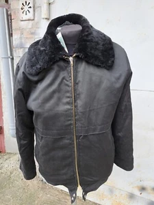 Abrigo soviético ruso vintage invierno talla 50 piel natural - Imagen 1 de 16
