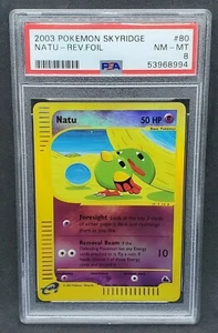 Pokemon PSA 8 NM-MT Natu 80/144 Skyridge Reverse Holofoil 2003 E-Reader Foil - Picture 1 of 2