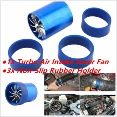 Turbonador de admisión de aire para automóvil doble ventilador motor gasolina ahorro de combustible turbina súper cargador Foto 1 de 4
