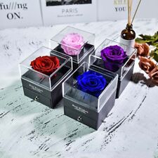Best Wish Eternal Rose Jewelry Box Preserved Flower with Necklace Gift for Women