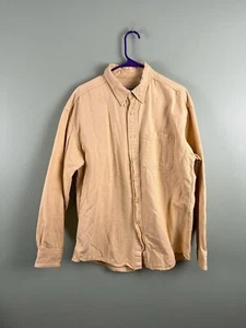 Vintage LL Bean Shirt Mens Large Yellow White Cool Weave? Long Sleeve USA Made - Picture 1 of 7