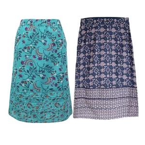 Mantaray Lined Cotton Print Summer Skirt - Picture 1 of 12