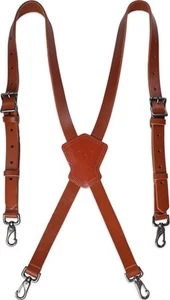 Top-Grain Büffelleder Hosenträger, Lederhosenträger für Herren, Vintage Suspension... - Bild 1 von 9