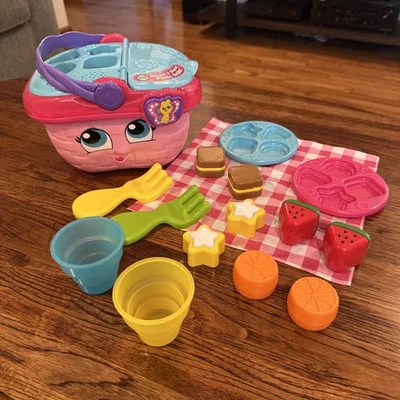 LeapFrog Shapes and Sharing Picnic Learning Basket Accessories 16 Pieces Works - Image 1 of 4