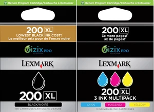 New Genuine Lexmark 200XL Black Cyan Magenta Yellow Ink Cartridge Pro 4000c - Picture 1 of 2