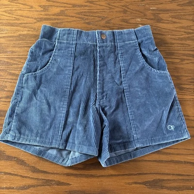 OP Ocean Pacific 75602 Vintage Blue Wide Wale Corduroy Surfer Shorts Size 30 - Image 1 of 4