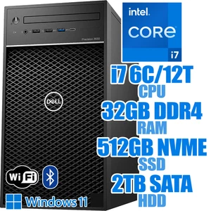 Dell Precision 3630 Windows 11 PC┃i7-8700┃32GB RAM┃512GB SSD┃2TB HDD┃WIFI&BT - Picture 1 of 9