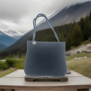 The Sak Handtasche blau gehäkelt 2 Henkel - Bild 1 von 4