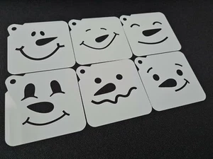 CHRISTMAS SNOWMAN Funny Face Stencils Set Airbrushing Paint Cupcake Decoration - Picture 1 of 8