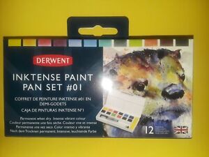 DERWENT INK-TENSE PAINT PAN SET #01~BRAND NEW~12 CT.~MADE IN THE UK~BID@$1~WOW!