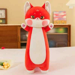 New 70-130cm Cat Fox Plush Toy Soft Toys Cat Long Pillow Cushion Birthday Gifts - Picture 1 of 26