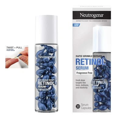 Cápsulas de suero facial de retinol para reparación rápida de arrugas Neutrogena, Daily sin fragancia Foto 1 de 4