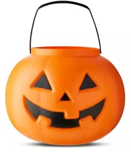 ❤️ Think Giant Pumpkin Pail Huge Jackolantern Trick Or Treat Decor Candy Bucket - Picture 1 of 6
