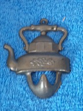Vintage Brass Teapot Wall Hanging Hook