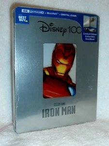 Iron Man Disney100 (4K/Blu-ray, 2023, STEELBOOK) NEW Robert Downey Jr. action - Picture 1 of 6