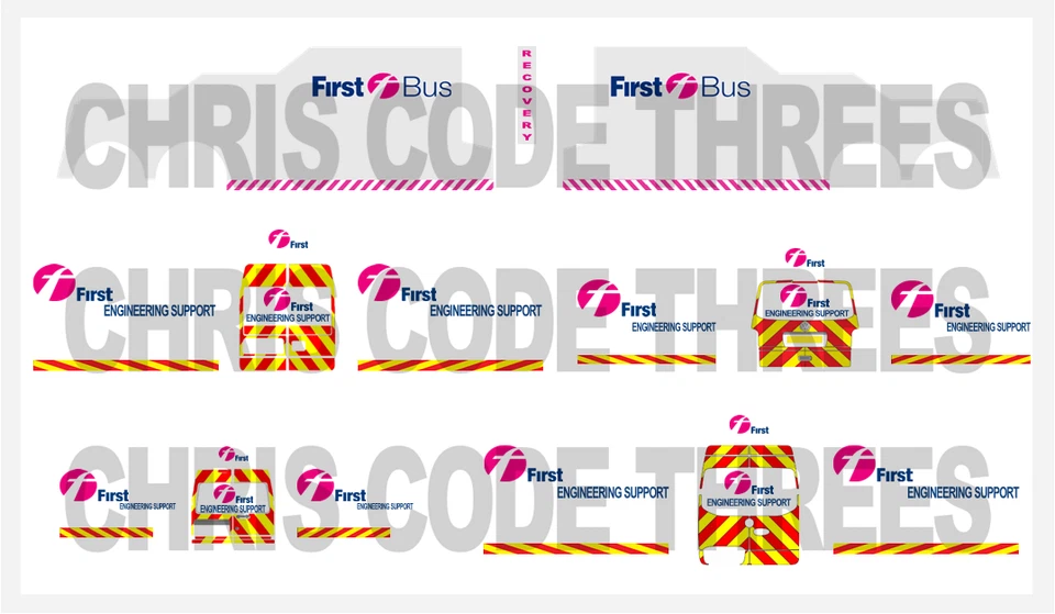 Juego de calcomanías de recuperación 1/76 Código 3 traje Oxford Diecast modelos - librea de primer grupo Foto 1 de 1