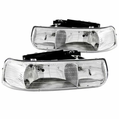 ANZO Crystal Headlights Chrome for 1999-2002 Chevrolet Silverado 1500/2500 - Image 1 of 4