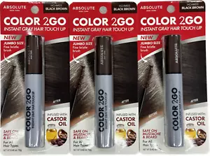 3 ABSOLUTE NEW YORK COLOR 2 GO INSTANT GRAY HAIR TOUCH UP MASCARA BLACK BROWN - Picture 1 of 1