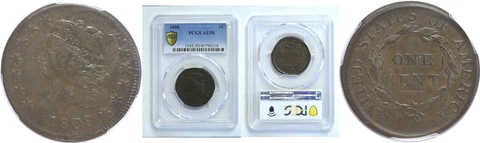 1808 Large Cent PCGS AU-50 Cover