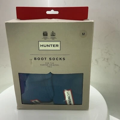 Nuevo Hunter Original Botas Altas Calcetines Azul Océano M (Zapato Mujer Talla 5-7) Nuevo con Etiquetas Foto 1 de 4