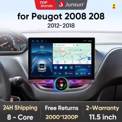 Autoradio CarPlay Android Auto Per Peugeot 208-2008 2012-2018 2G+32GB WIFI 2 DIN - Immagine 1 di 4