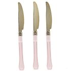 Metallic Gold Knives with Blush Handle Wedding Dinner Party Disposable Tableware