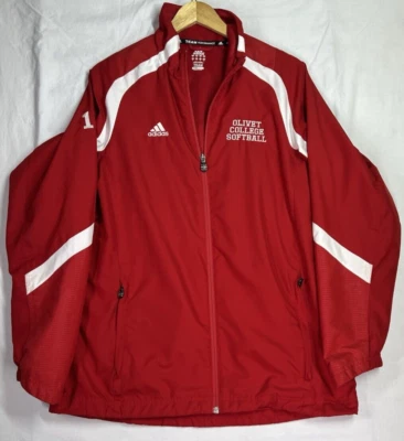 Adidas Climaproof Olivet College Softball Team Issued Full Zip Jacket Unisex Sm - Image 1 of 4