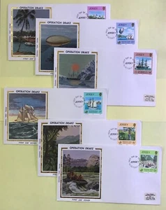 Jersey #236-41 Colorano "silk" FDC - Operation Drake - 1980 (A116) - Picture 1 of 6