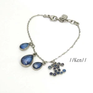 CHANEL Bracelet Bangle AUTH Coco CC chain Vintage drop Colored Stone 18S 16cm FS - Picture 1 of 10