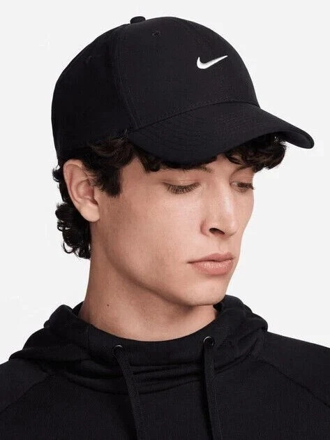 Nike Club Cap Black White Swoosh FV5563-010 Size L/XL Unisex
