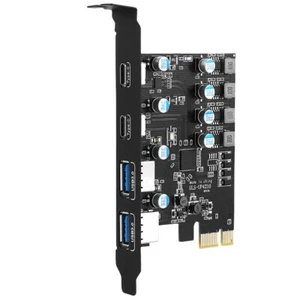 USB3.0 PCIE Card 2*USB A Port+2*USB C Port/USB3.2 GEN1 Expansion Controller Card - Picture 1 of 12
