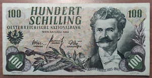 AUSTRIA 100 SCHILLING 1960 P 138a MBC-/MBC - Picture 1 of 2