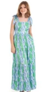 EMILY MCCARTHY MAXI DRESS SLEEVELESS LAYERED TIE Straps Hydrangea SMALL - Bild 1 von 6