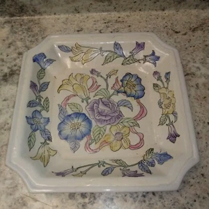 Vintage ANDREA by SADEK ? Japan Collectible Square platter Dish floral flowers - Picture 1 of 6