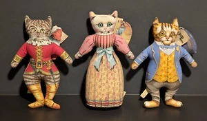 Lot of 3 - Vintage 1976 The Toy Works Museum Collection Stuffed Cat Figures NWT - Picture 1 of 23