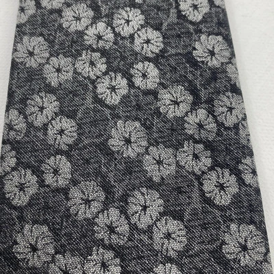 Corbata JOHN VARATOS Gris Floral Hecha a Mano Mezcla de Seda Hecha en Italia Foto 1 de 4