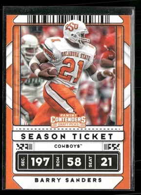 2020 Panini Contenders Draft Picks #9 Barry Sanders - Image 1 of 2