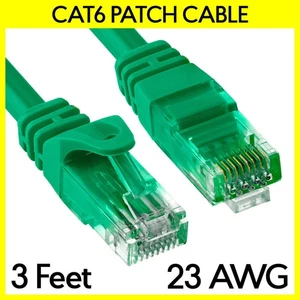 Cable de conexión Ethernet Cat6 de 3 pies verde Cat 6 RJ45 LAN cable de enrutador de Internet - Imagen 1 de 3