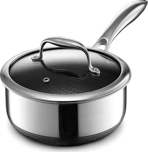 Hexclad 2QT Edelstahl Hybrid Kochtopf mit Deckel - BRANDNEU! - 139 $ UVP! - Bild 1 von 6