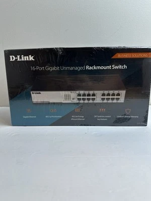 New D-Link Ethernet Switch 16 Port Gigabit Unmanaged Network Hub DGS-1016C Dlink - Image 1 of 4