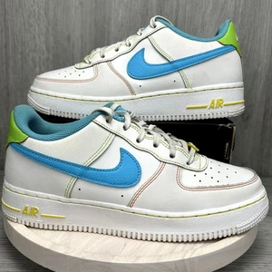 Nike Air Force 1 Low White Rainbow Stitch GS Shoes Sneakers 7Y FJ4614-100 - Picture 1 of 10