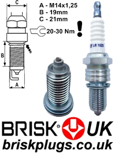LR10ZS Brisk Racing Spark Plugs Premium Multi Electrode - Picture 1 of 2