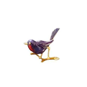 MUSEUM OF MODERN ART VINTAGE BIRD BROOCH - BEAUTIFUL BLUE & RED On A Branch - Picture 1 of 4