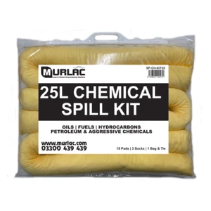 25L Chemical Spill Kit In Clip-Sealed Bag  - Picture 1 of 3